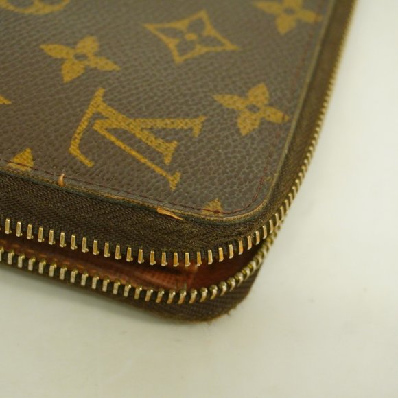 Louis Vuitton Long Wallet Monogram Zippy M60017 Brown Men's Women's - Picture 9 of 11